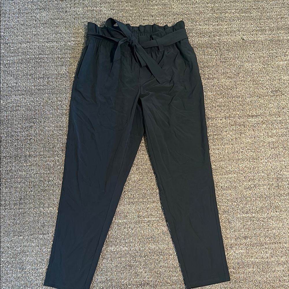 Black Paperbag Waist Pants